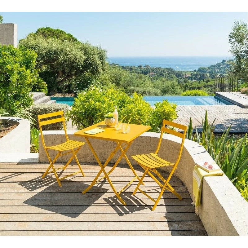 Chaise métal pliante Greensboro moutarde Hespéride Chaise Métal Pliante Greensboro Moutarde Hespéride -Ledepot-bailleul Soldes Magasin chaise greensboro hesperide moutarde 1 3