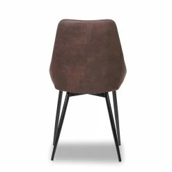 Chaise Mirano Coloris Brun Acier Microfibre -Ledepot-bailleul Soldes Magasin chaise mirano coloris brun 1 1