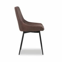 Chaise Mirano Coloris Brun Acier Microfibre -Ledepot-bailleul Soldes Magasin chaise mirano coloris brun 1 2