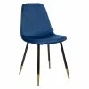 Chaise Velours Bleu Pieds Gold Tyka Atmosphera -Ledepot-bailleul Soldes Magasin chaise velours bleu gold tyka atmosphera