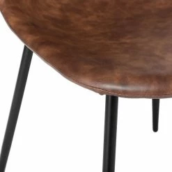 Chaise Vladi Effet Cuir Marron Atmosphera -Ledepot-bailleul Soldes Magasin chaise vladi effet cuir marron atmosphera 2