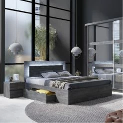 Lot De 2 Tables De Chevet Togo -Ledepot-bailleul Soldes Magasin chevet 2 tiroirs togo lots de 2 2