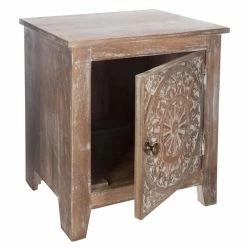 Chevet Shirel 1 Porte Bois Blanchi Atmosphera -Ledepot-bailleul Soldes Magasin chevet shirel 1 porte bois blanchi atmosphera 3