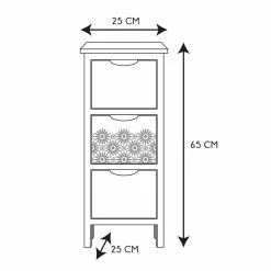 Chiffonnier 3 Tiroirs Chic Naturel Et Blanc -Ledepot-bailleul Soldes Magasin chiffonnier 3 tiroirs chic naturel et blanc 2