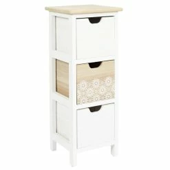 Chiffonnier 3 Tiroirs Chic Naturel Et Blanc