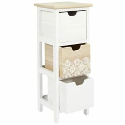Chiffonnier 3 Tiroirs Chic Naturel Et Blanc -Ledepot-bailleul Soldes Magasin chiffonnier 3 tiroirs chic naturel et blanc 4