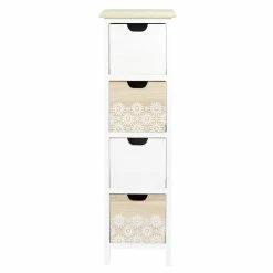 Chiffonnier 4 Tiroirs Chic Naturel Et Blanc -Ledepot-bailleul Soldes Magasin chiffonnier 4 tiroirs chic naturel et blanc 1 6