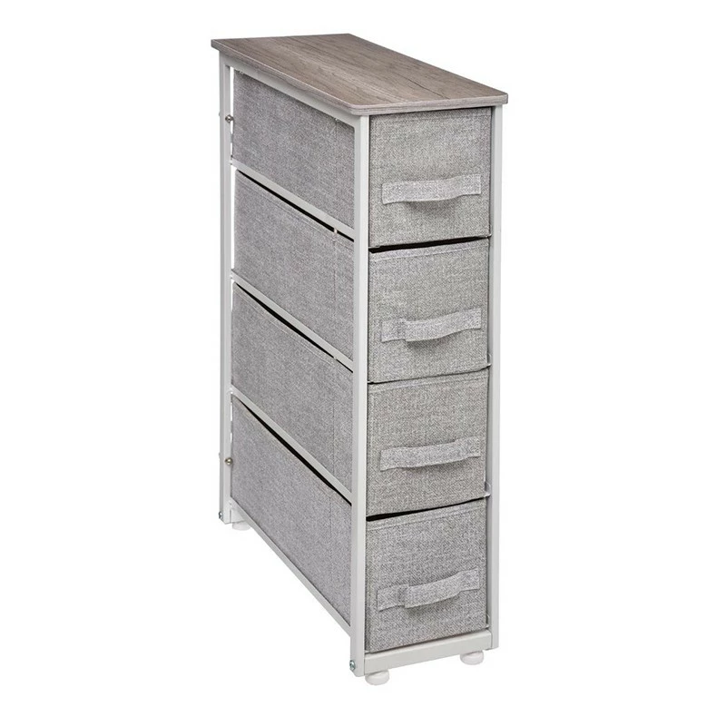 Chiffonnier 4 tiroirs gris clair 5Five Chiffonnier 4 Tiroirs Gris Clair 5Five -Ledepot-bailleul Soldes Magasin chiffonnier 4 tiroirs gris clair