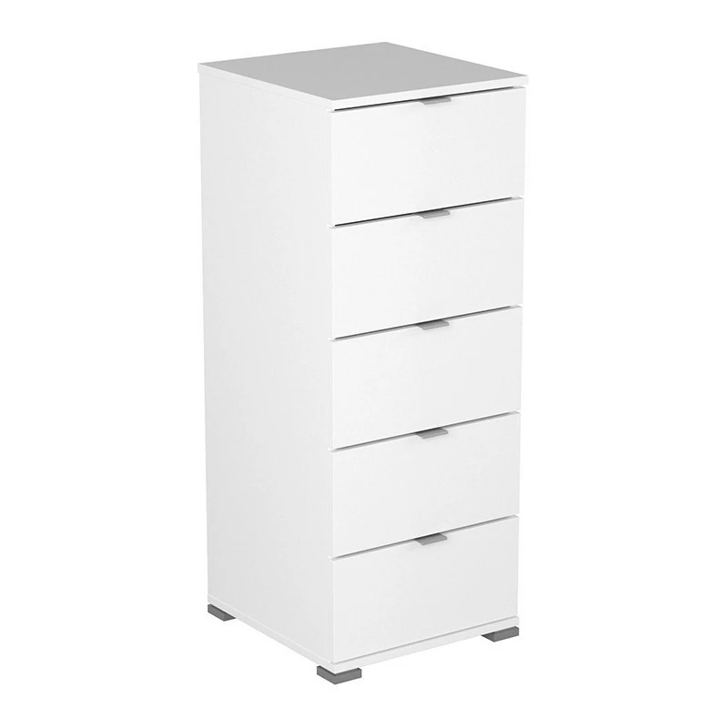 Chiffonnier 5 tiroirs blanc Perfect Demeyere Chiffonnier 5 Tiroirs Blanc Perfect -Ledepot-bailleul Soldes Magasin chiffonnier 5 tiroirs blanc perfect