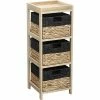 Chiffonnier En Bois 3 Paniers Jacinthe Naturel Et Noir -Ledepot-bailleul Soldes Magasin chiffonnier bois 3 paniers jacinthe naturel et noir