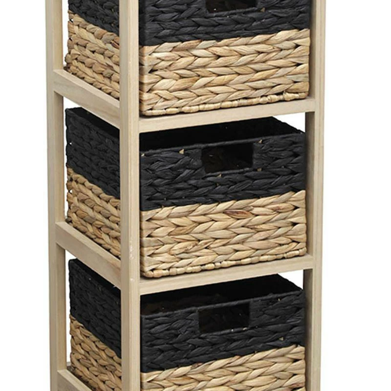 Chiffonnier en bois 3 paniers jacinthe naturel et noir Chiffonnier En Bois 3 Paniers Jacinthe Naturel Et Noir -Ledepot-bailleul Soldes Magasin chiffonnier bois 3 paniers jacinthe naturel et noir 1 1