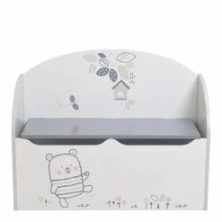 Demeyere Coffre à Jouets Bear Gris Et Blanc -Ledepot-bailleul Soldes Magasin coffre a jouets blanc gris nounours 3