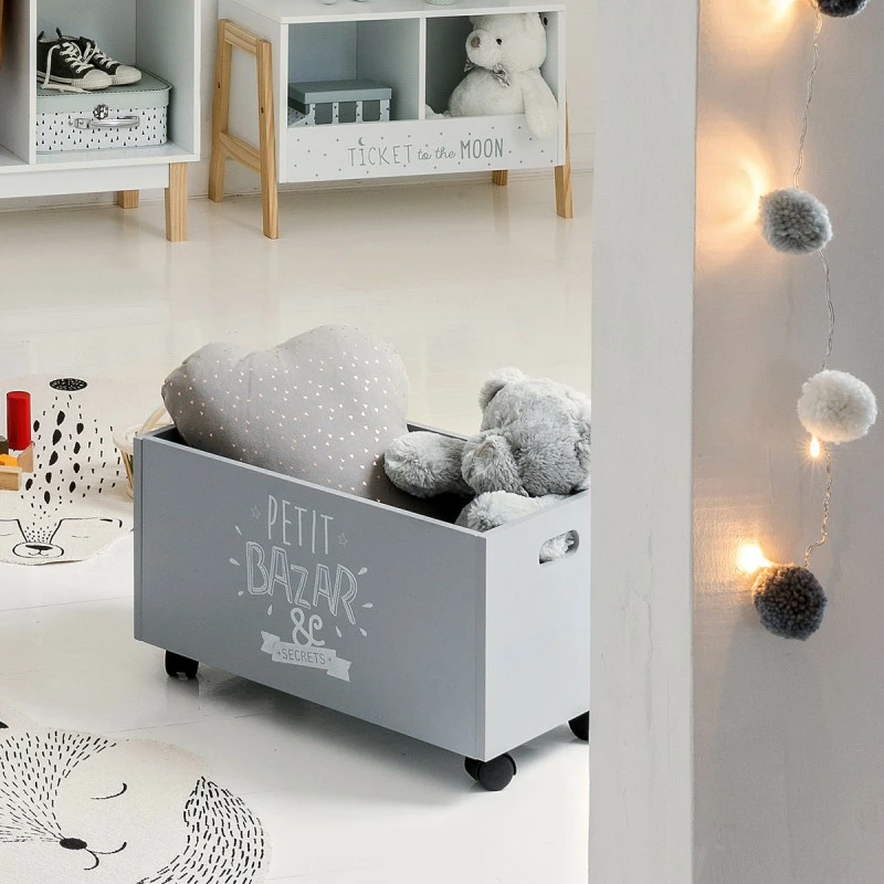 Coffre à roulettes pour enfant coloris gris Atmosphera Coffre à Roulettes Pour Enfant Coloris Gris Atmosphera -Ledepot-bailleul Soldes Magasin coffre a roulettes pour enfant coloris gris 1