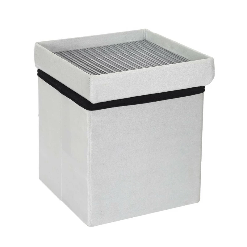 Coffre pouf pliable gris compatible briques Coffre Pouf Pliable Gris Compatible Briques -Ledepot-bailleul Soldes Magasin coffre pouf pliable gris compatible briques