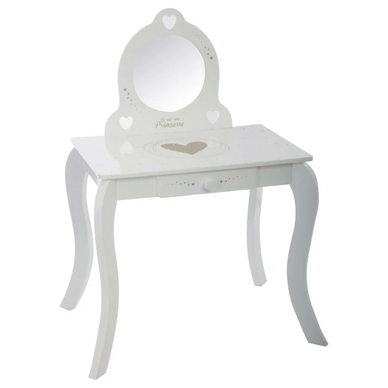 Coiffeuse avec tabouret enfant blanc Atmosphera Coiffeuse Avec Tabouret Enfant Blanc Atmosphera -Ledepot-bailleul Soldes Magasin coiffeuse avec tabouret pour enfant blanche 2