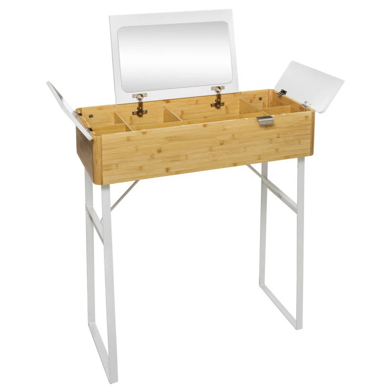 Coiffeuse en bambou Levia blanc 5Five Coiffeuse En Bambou Levia Blanc 5Five -Ledepot-bailleul Soldes Magasin coiffeuse en bambou levia blanc 5five