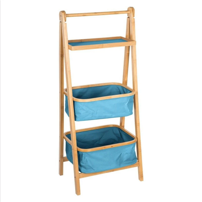 Colonne pliante 2 paniers bleus et 1 plateau en bambou Colonne Pliante 2 Paniers Bleus Et 1 Plateau En Bambou -Ledepot-bailleul Soldes Magasin colonne pliante 2 paniers bleus et 1 plateau en bambou