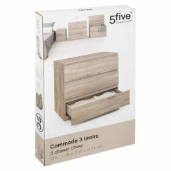 Commode 3 Tiroirs 78 Cm Dolo Naturel 5five -Ledepot-bailleul Soldes Magasin commode 3 tiroirs 78 cm naturel 5five 2