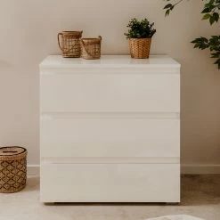 Commode 3 Tiroirs Capetown Blanc 5 Commode 3 Tiroirs Capetown Blanc -Ledepot-bailleul Soldes Magasin commode 3 tiroirs capetown blanc 3