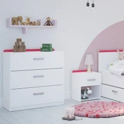 Demeyere Commode 3 Tiroirs Reverso Rose Ou Bleu -Ledepot-bailleul Soldes Magasin commode 3 tiroirs reverso rose ou bleu 2