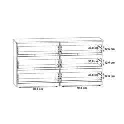 Commode 6 Tiroirs Chelsea Béton Gris Et Blanc -Ledepot-bailleul Soldes Magasin commode 6 tiroirs chelsea beton gris et blanc 3