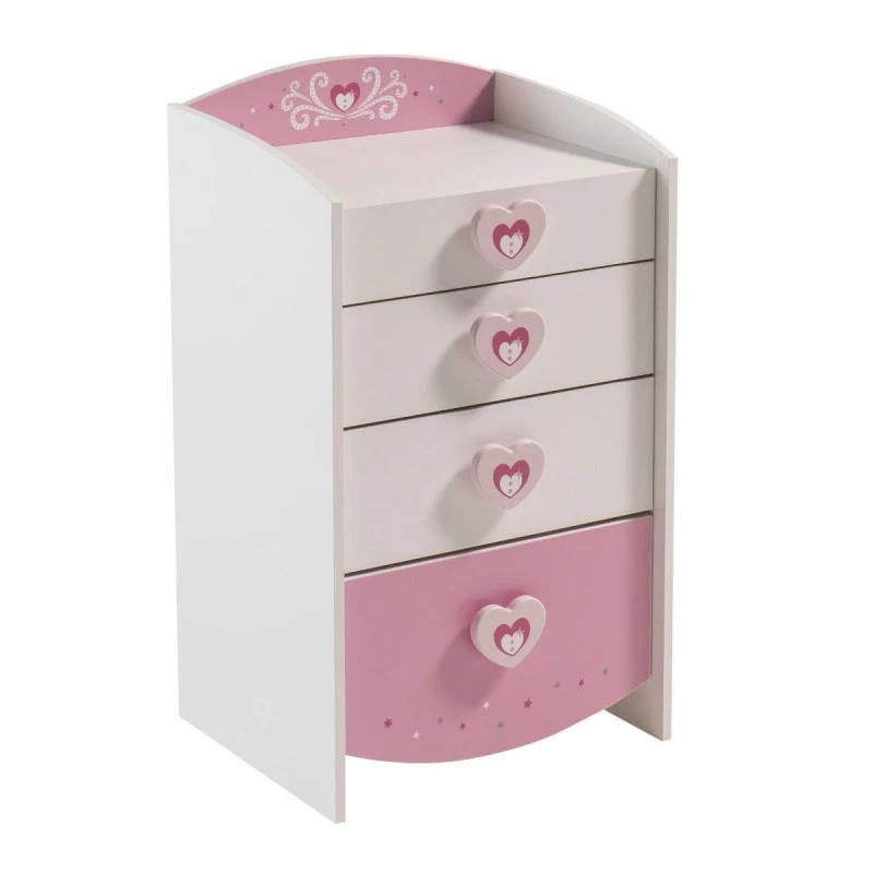 Commode enfant 4 tiroirs Anastasia rose et blanche Demeyere Commode Enfant 4 Tiroirs Anastasia Rose Et Blanche -Ledepot-bailleul Soldes Magasin commode enfant 4 tiroirs mulan rose et blanche