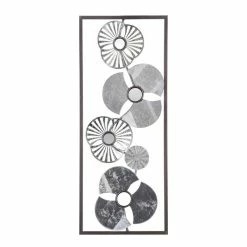 Déco Murale Métal Fleur Argent 25x61 Atmosphera