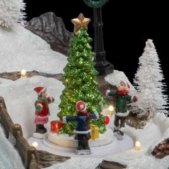 Déco Noël Chalet à La Montagne Piles Lumineux Animé -Ledepot-bailleul Soldes Magasin deco noel chalet a la montagne piles lumineux anime 2