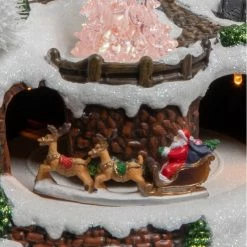 Déco Noël Chalet à La Montagne Piles Lumineux Animé -Ledepot-bailleul Soldes Magasin deco noel chalet a la montagne piles lumineux anime 3