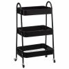 Desserte 3 Niveaux à Roulettes Métal Noir 5Five -Ledepot-bailleul Soldes Magasin desserte 3 niveaux a roulettes metal noir 5five