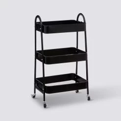 Desserte 3 Niveaux à Roulettes Métal Noir 5Five 6 Desserte 3 Niveaux à Roulettes Métal Noir 5Five -Ledepot-bailleul Soldes Magasin desserte 3 niveaux a roulettes metal noir 5five 4