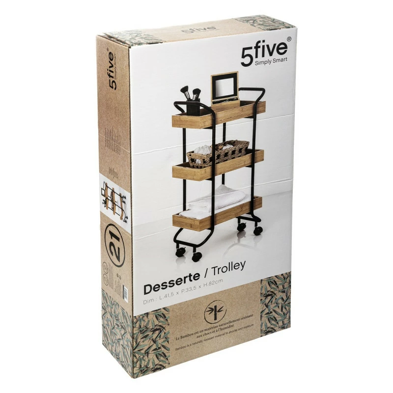 Desserte 3 niveaux bambou et métal 5Five Desserte 3 Niveaux Bambou Et Métal 5Five -Ledepot-bailleul Soldes Magasin desserte 3 niveaux bambou et metal 5five 1