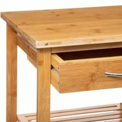 Desserte Bambou 1 Tiroir Roulettes 37 Cm 5Five -Ledepot-bailleul Soldes Magasin desserte bambou 1 tiroir roulettes 37 cm 5five 2