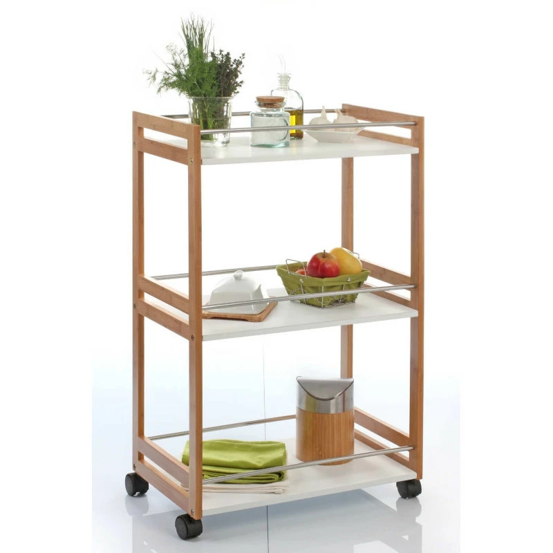 Desserte de cuisine bambou blanc Desserte De Cuisine Bambou Blanc -Ledepot-bailleul Soldes Magasin desserte de cuisine bambou 1