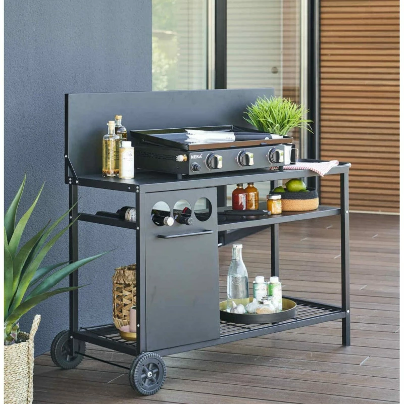 Desserte de plancha extérieure noire Neka Desserte De Plancha Extérieure Noire Neka -Ledepot-bailleul Soldes Magasin desserte de plancha exterieure noire neka 1