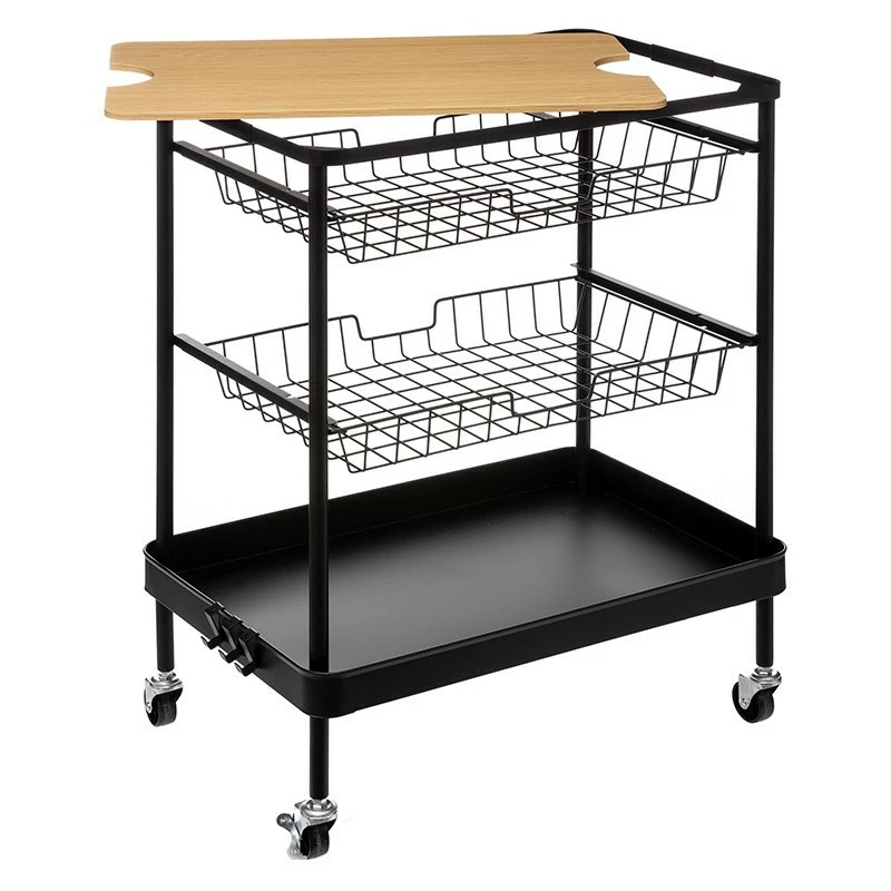 Desserte paniers métal et planche amovible 5Five Desserte Paniers Métal Et Planche Amovible 5Five -Ledepot-bailleul Soldes Magasin desserte paniers metal et planche amovible 5five