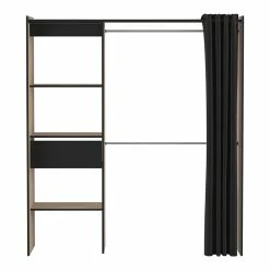 Demeyere Dressing Extensible 168 Cm Chicago Avec Rideau -Ledepot-bailleul Soldes Magasin dressing extensible 168 cm chicago avec rideau 2