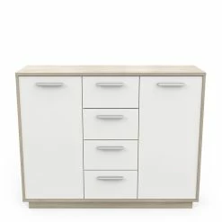 Demeyere Buffet Bas 2 Portes 4 Tiroirs Léo -Ledepot-bailleul Soldes Magasin enfilade 2 portes 4 tiroirs leo 1 3