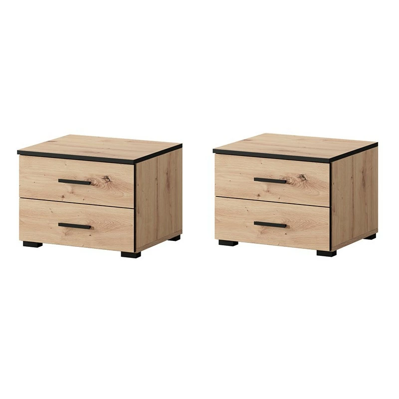 Ensemble de 2 chevets 2 tiroirs Nantes noir et bois Ensemble De 2 Chevets 2 Tiroirs Nantes Noir Et Bois -Ledepot-bailleul Soldes Magasin ensemble de 2 chevets 2 tiroirs nantes noir et bois