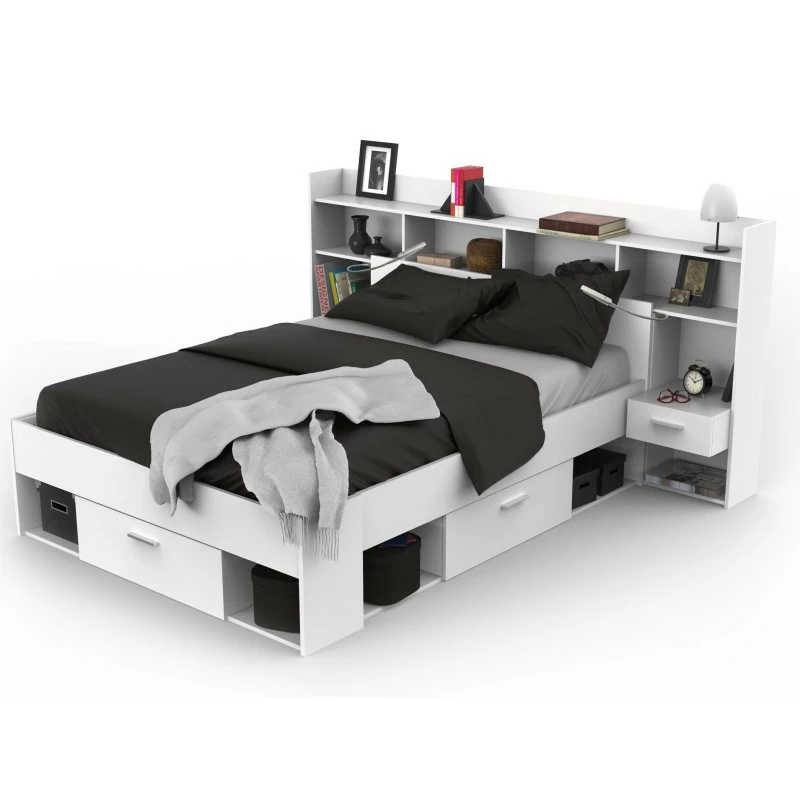 Environnement de lit blanc perle SEATTLE Demeyere Environnement De Lit Blanc Perle SEATTLE -Ledepot-bailleul Soldes Magasin environnement de lit blanc perle seattle 1