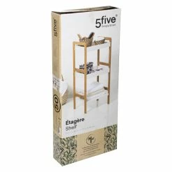 Étagère 3 Niveaux Natureo Blanc 5Five 4 Étagère 3 Niveaux Natureo Blanc 5Five -Ledepot-bailleul Soldes Magasin etagere 3 niveaux en bambou veritable 1 2