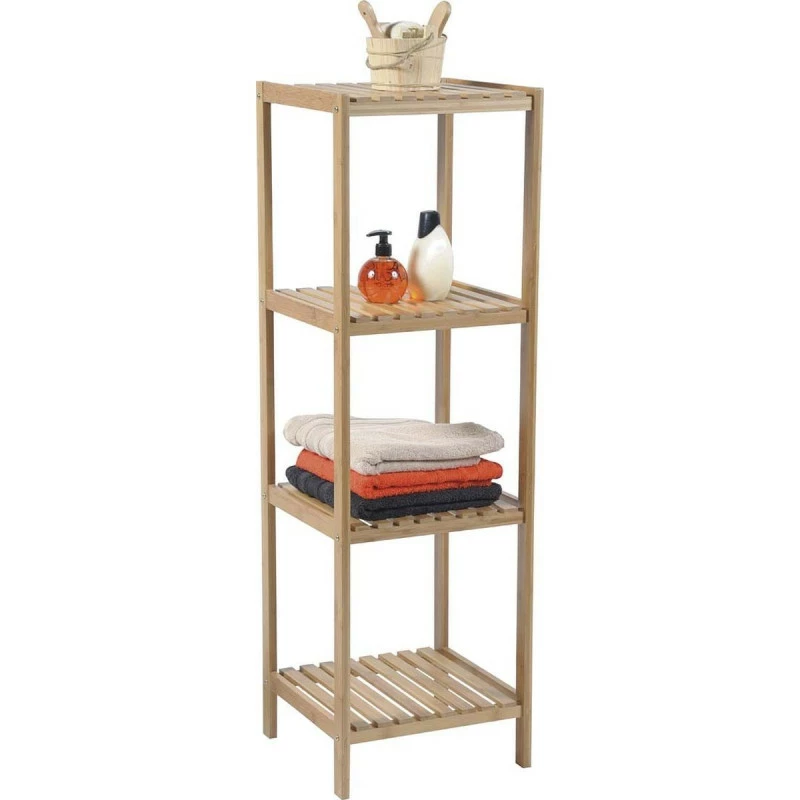 Étagère 4 niveaux bambou Étagère 4 Niveaux Bambou -Ledepot-bailleul Soldes Magasin etagere 4 niveaux bambou