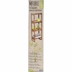 Étagère Bambou 4 Niveaux -Ledepot-bailleul Soldes Magasin etagere bambou 4 niveaux 2