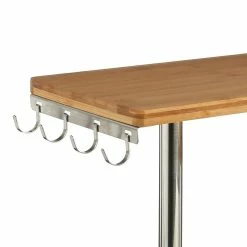 Etagère D'angle 3 Niveaux Bambou Et Inox 5Five -Ledepot-bailleul Soldes Magasin etagere d angle 3 niveaux bambou et inox 5five 2