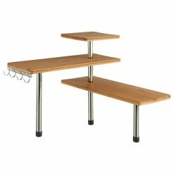 Etagère D'angle 3 Niveaux Bambou Et Inox 5Five