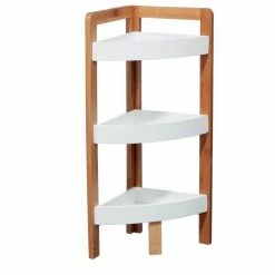 Etagère Salle Bain Angle Léa Bambou 3 Niveaux
