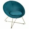 Fauteuil Evan Canard Piètement Doré Atmosphera -Ledepot-bailleul Soldes Magasin fauteuil evan canard pietement dore atmosphera