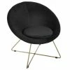 Fauteuil Evan Noir Piètement Doré Atmosphera -Ledepot-bailleul Soldes Magasin fauteuil evan noir pietement dore atmosphera