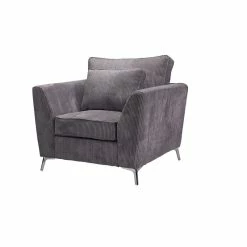 Fauteuil Isla Velours Côtelé Gris 4 Fauteuil Isla Velours Côtelé Gris -Ledepot-bailleul Soldes Magasin fauteuil isla velours gris 1 2