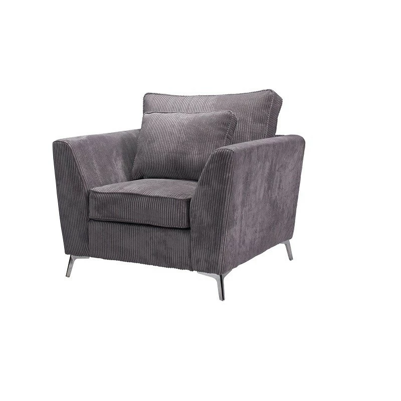 Fauteuil Isla velours côtelé gris Fauteuil Isla Velours Côtelé Gris -Ledepot-bailleul Soldes Magasin fauteuil isla velours gris 1 2